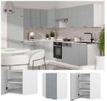 Vicco Eckh&auml;ngeschrank Fame-Line Wei&szlig; Hellblau-Grau gerahmt 57 cm