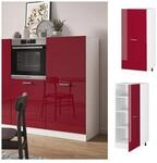Vicco Backofenumbauschrank K&uuml;chenschrank K&uuml;chenzeile R-Line 60 cm Wei&szlig; Bordeaux
