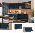 Vicco H&auml;ngeschrank Fame-Line Eiche Dunkelblau Hochglanz 60 cm flach