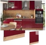 Vicco Geschirrsp&uuml;lerblende K&uuml;chenschrank K&uuml;chenm&ouml;bel Fame-Line Eiche Rot...