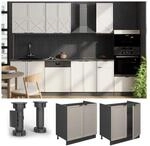 Vicco Sp&uuml;lenunterschrank Fame-Line Anthrazit Grau-Beige gerahmt 80 cm mit