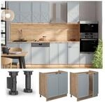 Vicco Sp&uuml;lenunterschrank Fame-Line Eiche Hellblau-Grau gerahmt 80 cm mit