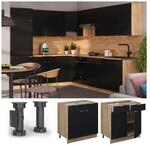 Vicco Schubunterschrank Fame-Line Eiche Schwarz gestreift 80 cm mit...