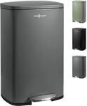 MAXCRAFT M&uuml;lleimer / Treteimer mit Soft Close Deckel - 50 Liter in Grau