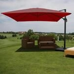 Gastronomie-Ampelschirm MCW-A96, Sonnenschirm 3x3m (&Oslash;4,24m) Polyester Alu/Stahl 23kg