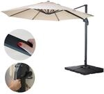 Gastronomie-Ampelschirm MCW-A96, Sonnenschirm, rund &Oslash; 3,5m Polyester Alu/Stahl 26kg
