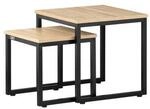 SoBuy 2-teiliges Set aus 2 Satztischen Holzfarbe 50x50x50cm Industriell