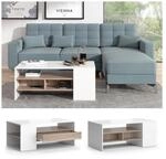 Vicco Couchtisch Sofatisch Kaffeetisch Fabien Wei&szlig; Sonoma Wohnzimmer Tisch 110x45 cm