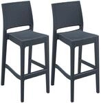 CLP 2er Set Barhocker Jamaica Mit Fu&szlig;st&uuml;tze I Outdoor-Tresenhocker In Rattan-Optik
