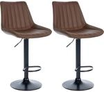 CLP 2er Set Barhocker Toni Kunstleder I H&ouml;henverstellbarer Barstuhl Mit
