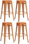 CLP 4er Set Barhocker Fletcher I Stapelbarer Tresenhocker Mit Bodenschonern Und