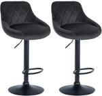 CLP 2er Set Barhocker Lazio Mit Samtbezug I Drehbarer Thekenhocker Mit Fu&szlig;st&uuml;tze I