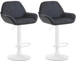 CLP 2er Set Barhocker Braga Samtbezug mit Metallgestell I H&ouml;henverstellbar und