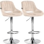 CLP Barhocker 2er Set h&ouml;henverstellbar mit Lehne Milet, Barst&uuml;hle gepolstert
