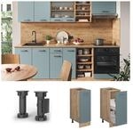 Vicco Apothekerunterschrank K&uuml;chenschrank R-Line Solid Eiche Blau Grau 30 cm modern