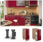 Vicco Apothekerunterschrank K&uuml;chenschrank K&uuml;chenzeile R-Line 30 cm Eiche Bordeaux