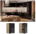 Vicco H&auml;ngeschrank K&uuml;chenschrank R-Line Solid Eiche Schwarz 40 cm modern