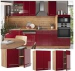 Vicco H&auml;ngeschrank K&uuml;chenschrank K&uuml;chenm&ouml;bel Fame-Line Eiche Rot Bordeaux modern