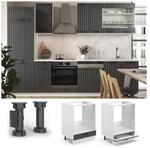 Vicco Herdumbauschrank 60 cm FAME Line K&uuml;chenschrank K&uuml;chenzeile Landhaus Anthrazit