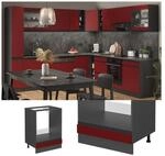 Vicco Herdschrank K&uuml;chenschrank K&uuml;chenm&ouml;bel R-Line J-Shape Anthrazit Rot 60 cm