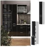 Vicco Apothekerhochschrank K&uuml;chenschrank R-Line Solid Wei&szlig; Schwarz 30 cm modern