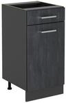 Vicco Schubunterschrank R-Line Schwarz Beton Anthrazit 40 cm ohne Arbeitsplatte