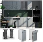 Vicco Schubunterschrank Fame-Line Wei&szlig; Hellblau-Grau gerahmt 40 cm ohne