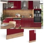 Vicco Geschirrsp&uuml;lerblende K&uuml;chenschrank K&uuml;chenm&ouml;bel Fame-Line Eiche Rot Bordeaux
