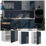 Vicco H&auml;ngeschrank Fame-Line Wei&szlig; Dunkelblau Hochglanz 50 cm