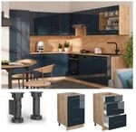 Vicco Schubladenunterschrank Fame-Line Eiche Dunkelblau Hochglanz 50 cm mit