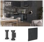 Vicco Geschirrsp&uuml;lerblende R-Line Schwarz Beton Anthrazit 60 cm mit Arbeitsplatte