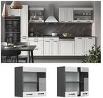 Vicco H&auml;ngeglasschrank K&uuml;chenschrank K&uuml;chenzeile R-Line Landhaus 60 cm Anthrazit