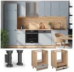 Vicco Herdumbauschrank Fame-Line Eiche Hellblau-Grau gerahmt 60 cm mit...