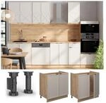 Vicco Sp&uuml;lenunterschrank Fame-Line Eiche Grau-Beige gerahmt 80 cm mit...