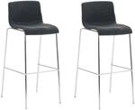 CLP Barhocker 2er Set mit Lehnen Hover, Barst&uuml;hle stapelbar mit Stoffbez&uuml;ge,