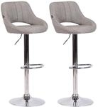 CLP Barhocker 2er Set h&ouml;henverstellbar mit Lehne Milet, Barst&uuml;hle gepolstert