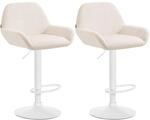 CLP 2er Set Barhocker Braga Samtbezug mit Metallgestell I H&ouml;henverstellbar und