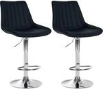 CLP 2er Set Barhocker Toni Kunstleder I H&ouml;henverstellbarer Barstuhl Mit