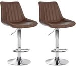 CLP 2er Set Barhocker Toni Kunstleder I H&ouml;henverstellbarer Barstuhl Mit