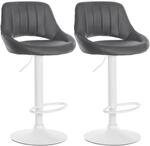 CLP Barhocker 2er Set h&ouml;henverstellbar mit Lehne Milet, Barst&uuml;hle gepolstert
