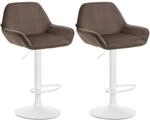 CLP 2er Set Barhocker Braga Samtbezug mit Metallgestell I H&ouml;henverstellbar und