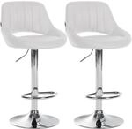 CLP Barhocker 2er Set h&ouml;henverstellbar mit Lehne Milet, Barst&uuml;hle gepolstert