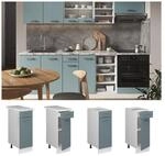 Vicco Schubunterschrank K&uuml;chenschrank R-Line Solid Wei&szlig; Blau Grau 30 cm modern