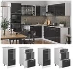 Vicco Schubladenunterschrank K&uuml;chenschrank K&uuml;chenzeile R-Line 40 cm Wei&szlig; Anthrazit
