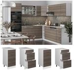 Vicco Schubladenunterschrank K&uuml;chenschrank K&uuml;chenzeile R-Line 40 cm Wei&szlig; Edelgrau
