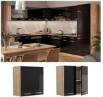 Vicco H&auml;ngeschrank K&uuml;chenschrank R-Line Solid Eiche Schwarz 60 cm modern