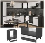 Vicco Herdschrank K&uuml;chenschrank K&uuml;chenm&ouml;bel R-Line J-Shape Anthrazit Wei&szlig; 60 cm