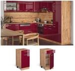 Vicco Schubunterschrank K&uuml;chenschrank K&uuml;chenzeile R-Line 40 cm Goldkraft Bordeaux