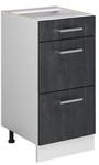 Vicco Schubladenunterschrank R-Line Schwarz Beton Wei&szlig; 40 cm ohne Arbeitsplatte