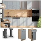 Vicco Schubunterschrank Fame-Line Eiche Hellblau-Grau gerahmt 40 cm mit...